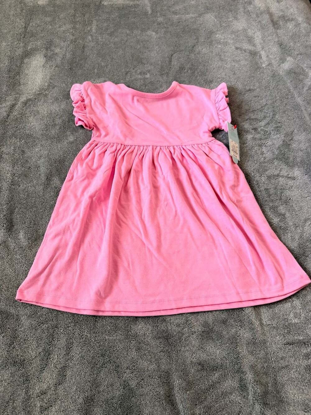 Cat & Jack Toddler Girls Short Sleeve Flutter Sleeve Knit Dress Pink